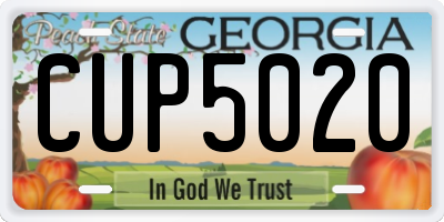 GA license plate CUP5020