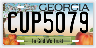 GA license plate CUP5079