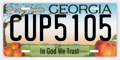 GA license plate CUP5105