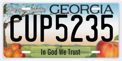 GA license plate CUP5235