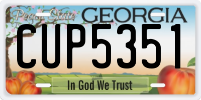 GA license plate CUP5351
