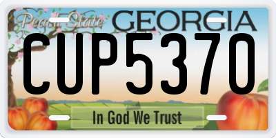 GA license plate CUP5370