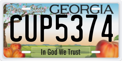GA license plate CUP5374