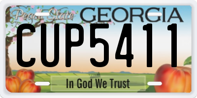 GA license plate CUP5411