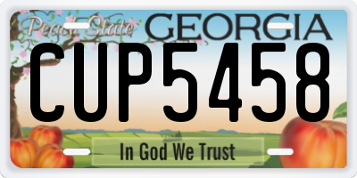 GA license plate CUP5458