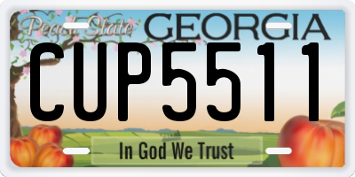 GA license plate CUP5511