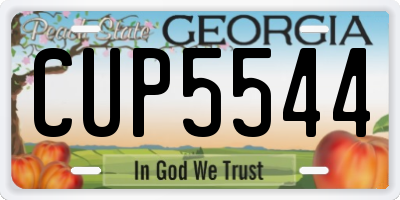 GA license plate CUP5544