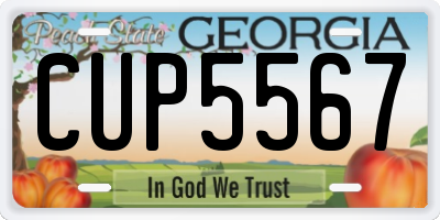 GA license plate CUP5567
