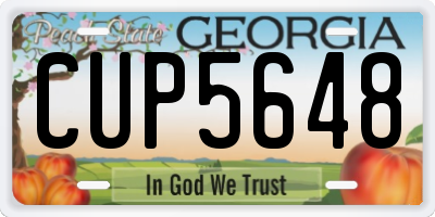 GA license plate CUP5648