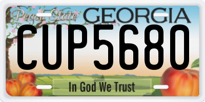 GA license plate CUP5680