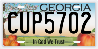 GA license plate CUP5702