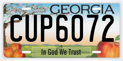 GA license plate CUP6072
