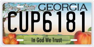 GA license plate CUP6181