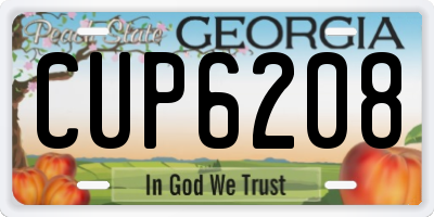 GA license plate CUP6208