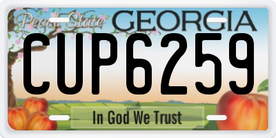 GA license plate CUP6259