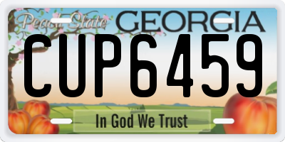 GA license plate CUP6459