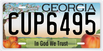 GA license plate CUP6495