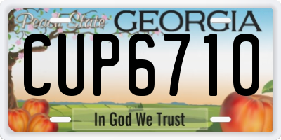 GA license plate CUP6710