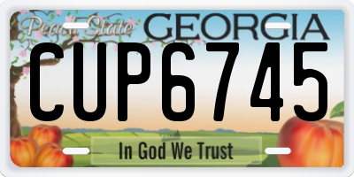 GA license plate CUP6745