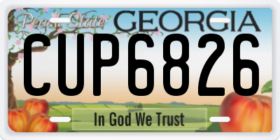 GA license plate CUP6826