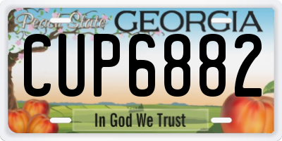 GA license plate CUP6882