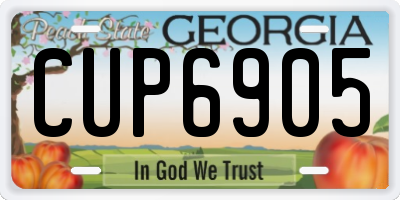 GA license plate CUP6905
