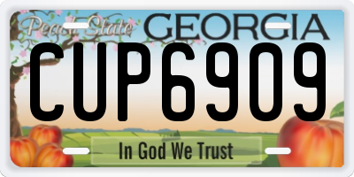 GA license plate CUP6909