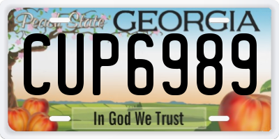 GA license plate CUP6989
