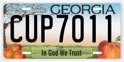 GA license plate CUP7011