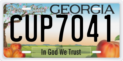 GA license plate CUP7041