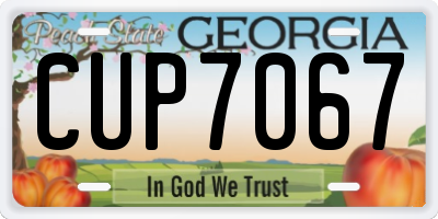 GA license plate CUP7067