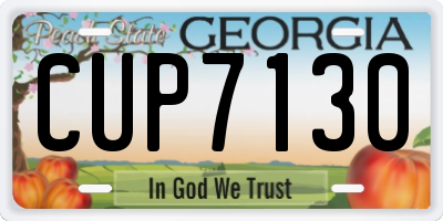 GA license plate CUP7130