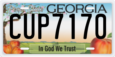 GA license plate CUP7170