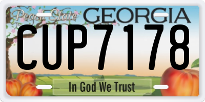GA license plate CUP7178