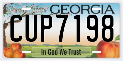 GA license plate CUP7198