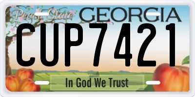 GA license plate CUP7421