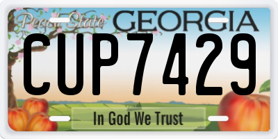 GA license plate CUP7429