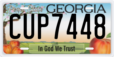 GA license plate CUP7448