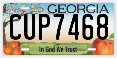 GA license plate CUP7468