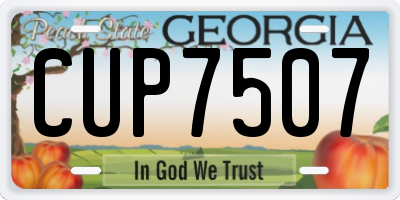 GA license plate CUP7507