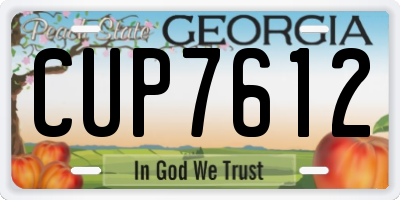 GA license plate CUP7612