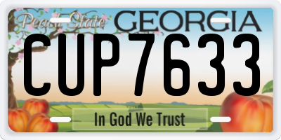 GA license plate CUP7633