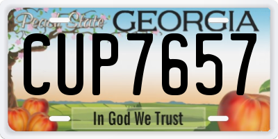 GA license plate CUP7657