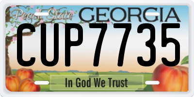 GA license plate CUP7735