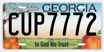 GA license plate CUP7772