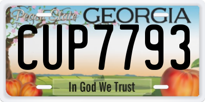GA license plate CUP7793