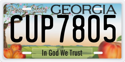 GA license plate CUP7805