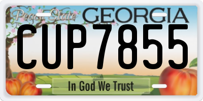 GA license plate CUP7855