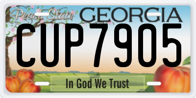 GA license plate CUP7905