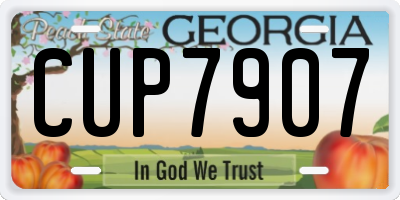 GA license plate CUP7907